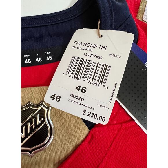 Adidas Florida Panthers Jonathan Huberdeau Jersey HB6672 Men's Size 46 - Picture 3 of 12